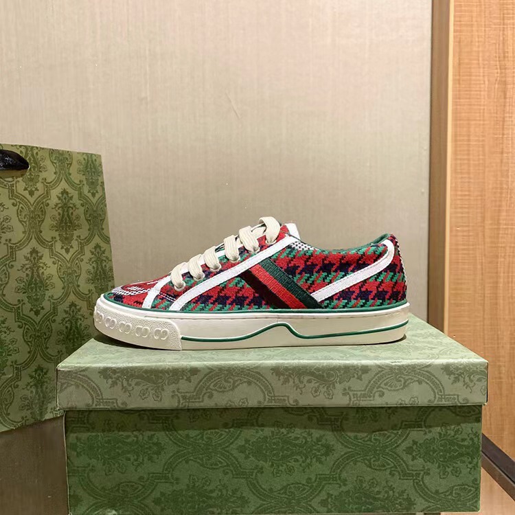 高版G家刺繍1977復古ズック靴の古い花の色合わせの男女の板靴のカジュアルな白い靴の運動靴|undefined