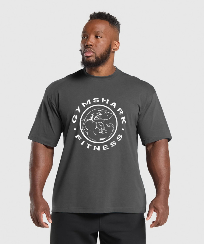 GYMSHARK メンズ オーバーサイズ Tシャツ ジム スポーツ フィットネス コットン ラウンドネック ルーズ 半袖 カジュアル Tシャツ トップス|undefined