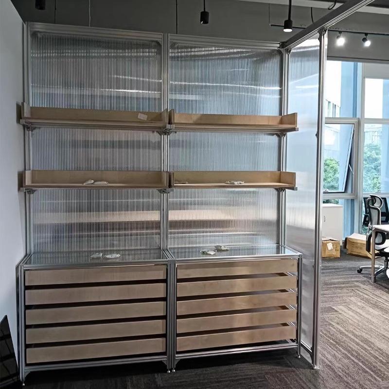 工业风格模块柜铝型材简约办公室展置物架储物柜厅搁板陈列柜