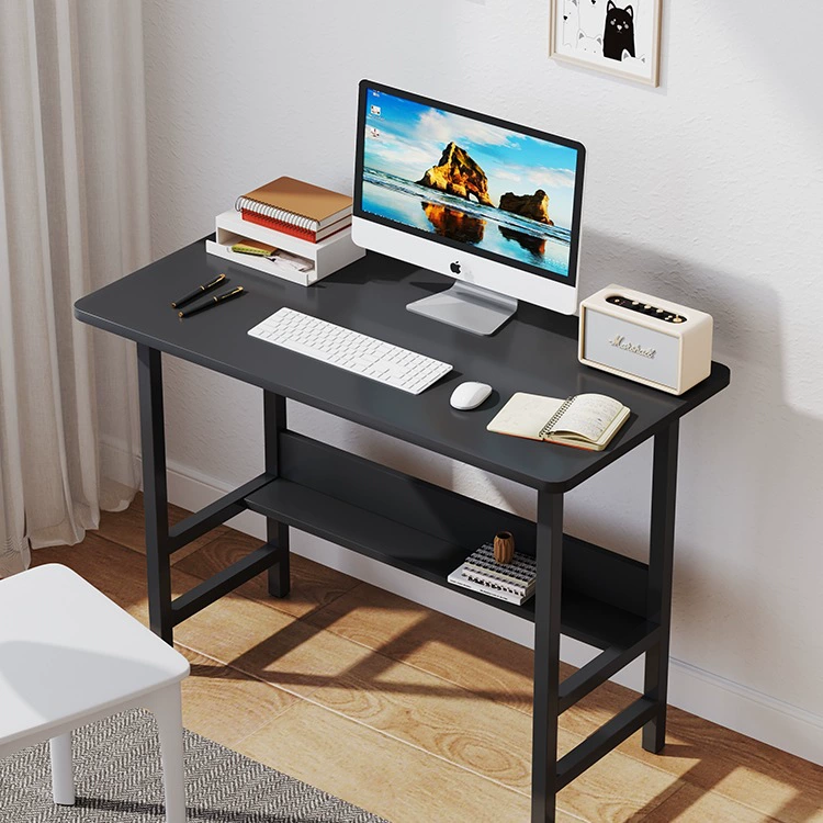 Компьютерный стол для спальни, домашний письменный стол для студентов, прямоугольный стол для аренды, простой маленький стол с полкой для хранения