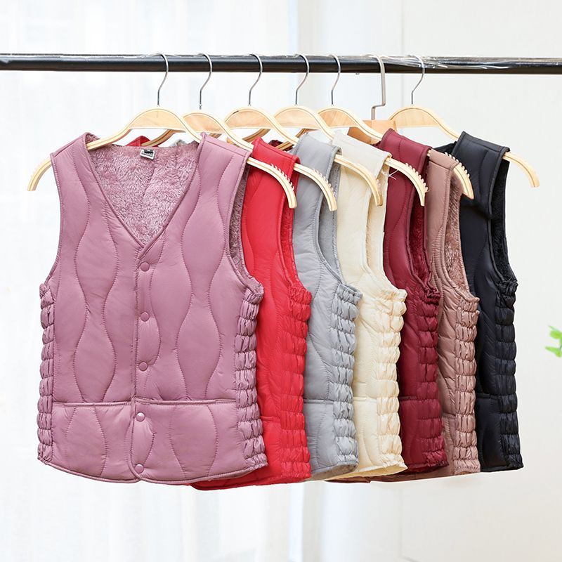 Women's Plus Size Vest Thickened Short down Cotton New 2025 Autumn Winter Warm Slim Fit Inner Liner with Fleece