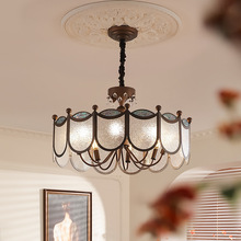 客厅吊灯中古风复古美式大厅主灯2025年新款高端法式餐厅灯