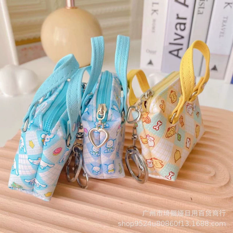 Cute polyurethane small handheld wallet, coins for elementary school students, headphones, organizer bag