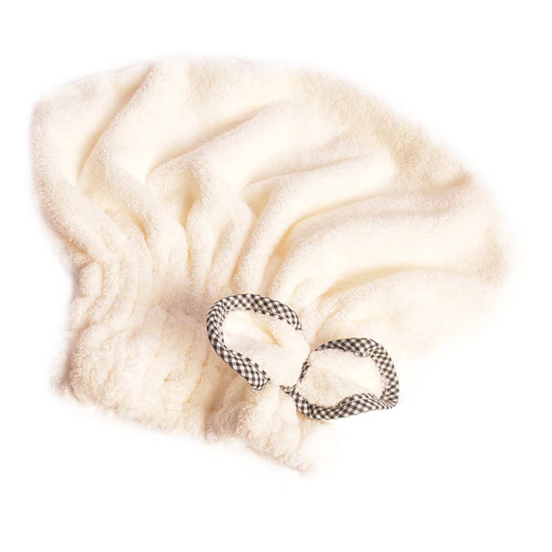 Bow-Knot Coral Velvet Princess Hat High-Density Hair Drying Cap Hair Care Encrypted Long Velvet Shower Cap Hair Soft and Absorbent