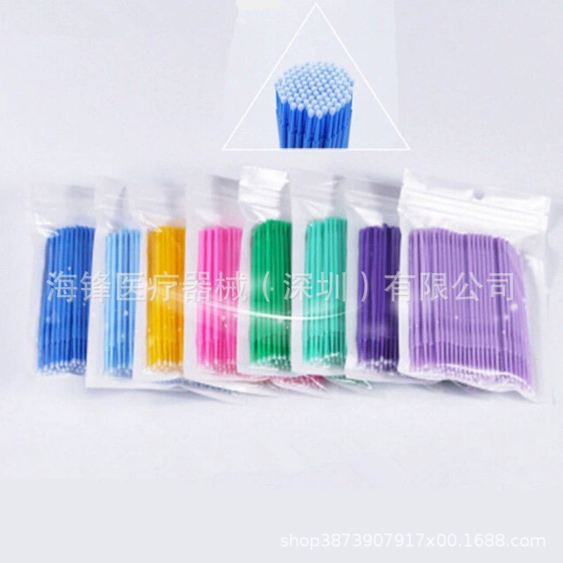 Стоматологическая палочка-аппликатор, маленькая кисть, татуировка бровей, кисть для подводки глаз, пересаженные ресницы, ватный тампон, чистящая палочка, 100 пакетов