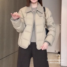 简约通勤休闲短款棉服外套女2025新款时尚小个子宽松立领百塔棉衣