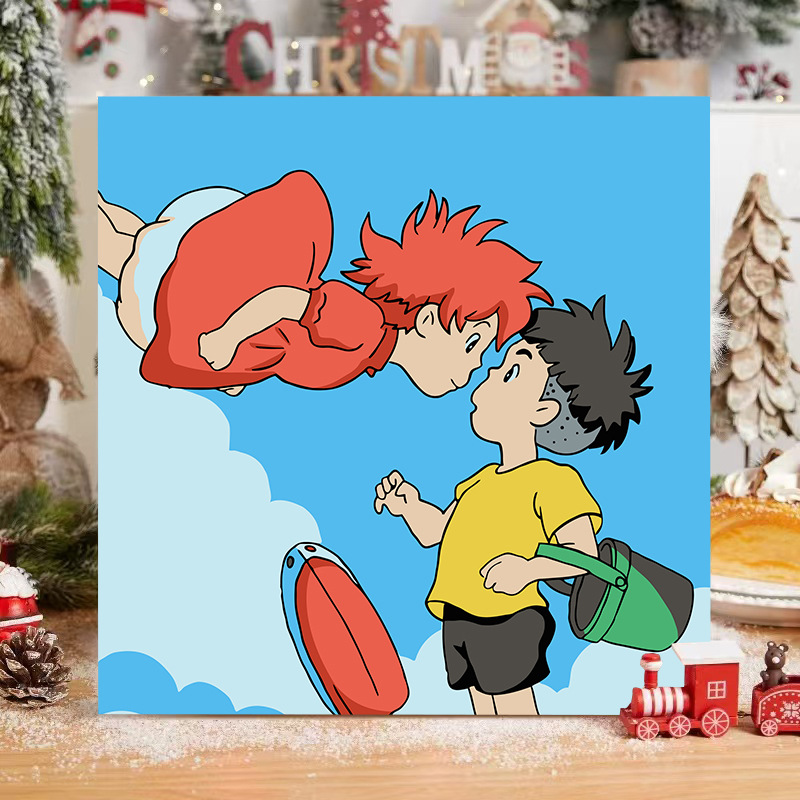 El niño prodigio de Nezha Naohai Diy pintura al óleo digital para colorear a mano Anime Ao Bing Nezha pintura al óleo pintura decorativa