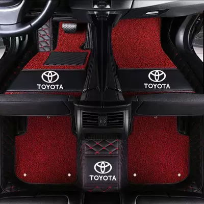 right-hand drive RAV4, Rongfang, Ayaqaltılar (Kovriklər) - rav4-rongfang-with-car-logo-double-layer-black-and-red-black-and-red