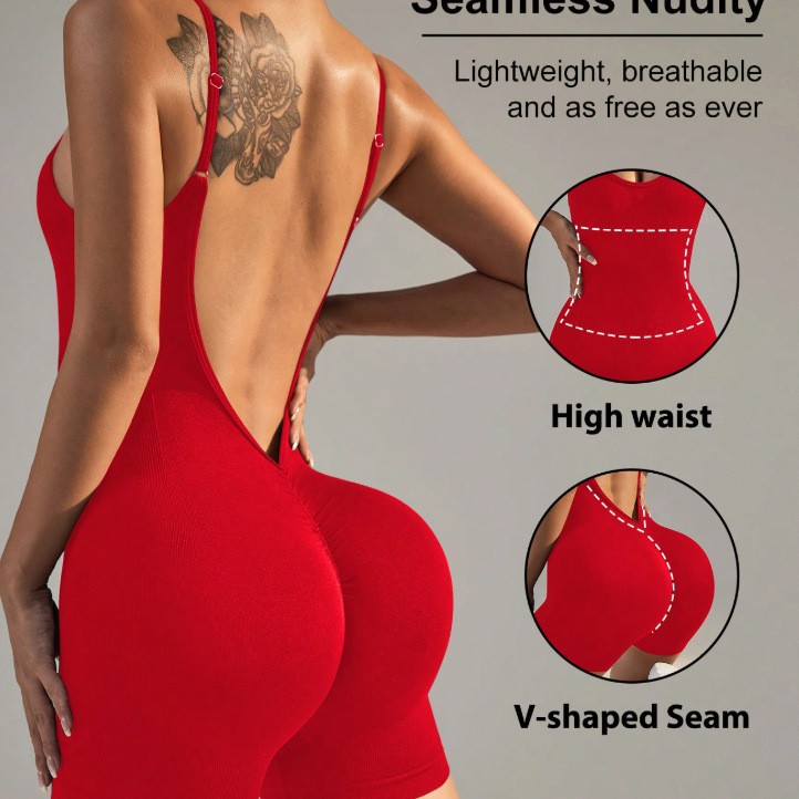 Europa y América transfronterizos back-yoga overalls de alta intensidad pantalones cortos deportivos fitness tight overalls