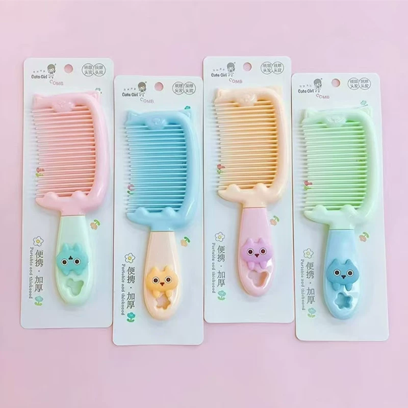 I033 красивый антистатический утолщенный гладкий гребень для детской безопасности в форме мороженого с мультяшной стерео ручкой небольшого размера