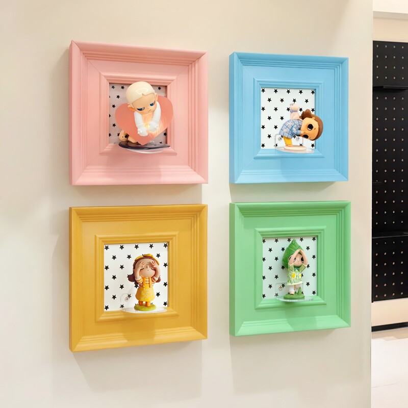 2026 New Dopamine-Style Entrance Decorative Painting Blind Box Display Frame Niche Art Suitable for Large White Walls