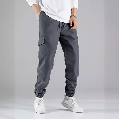 Cross-border new men's workwear pants: European and American-style high-street retro casual multi-pocket tapered trousers for men