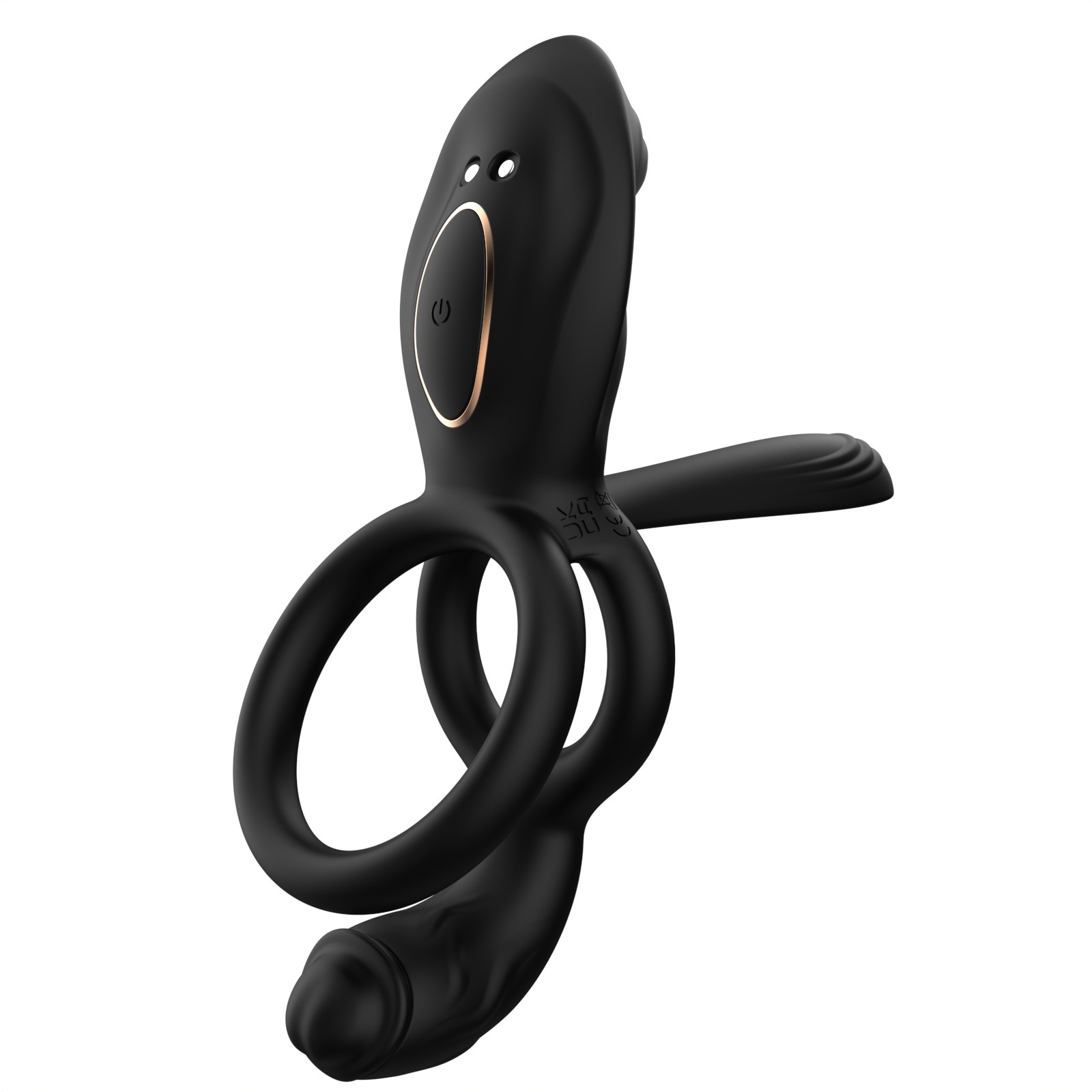 App-Controlled Vibrating Lock Ring with Remote, Dual Rings, Liquid Silicone, Prostate Toy — detail image 2