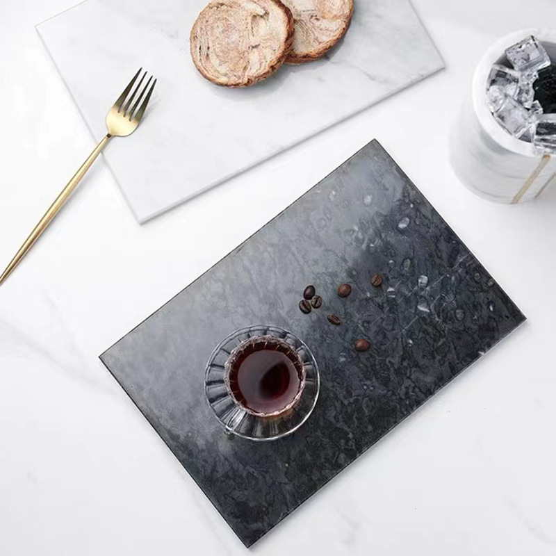 Scandinavian Rectangular Natural Marble Tray Ins Style Storage Box Bathroom Bathroom Cosmetics Storage Tray E18