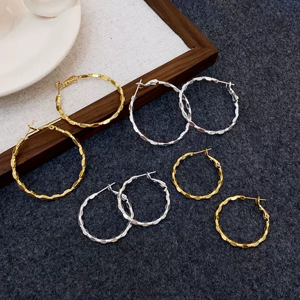 Copper Gold-Plated Korean-Style High-End Large Hoop Earrings for Women, New Trendy Fashion Exaggerated Circle Versatile Hoop Earrings