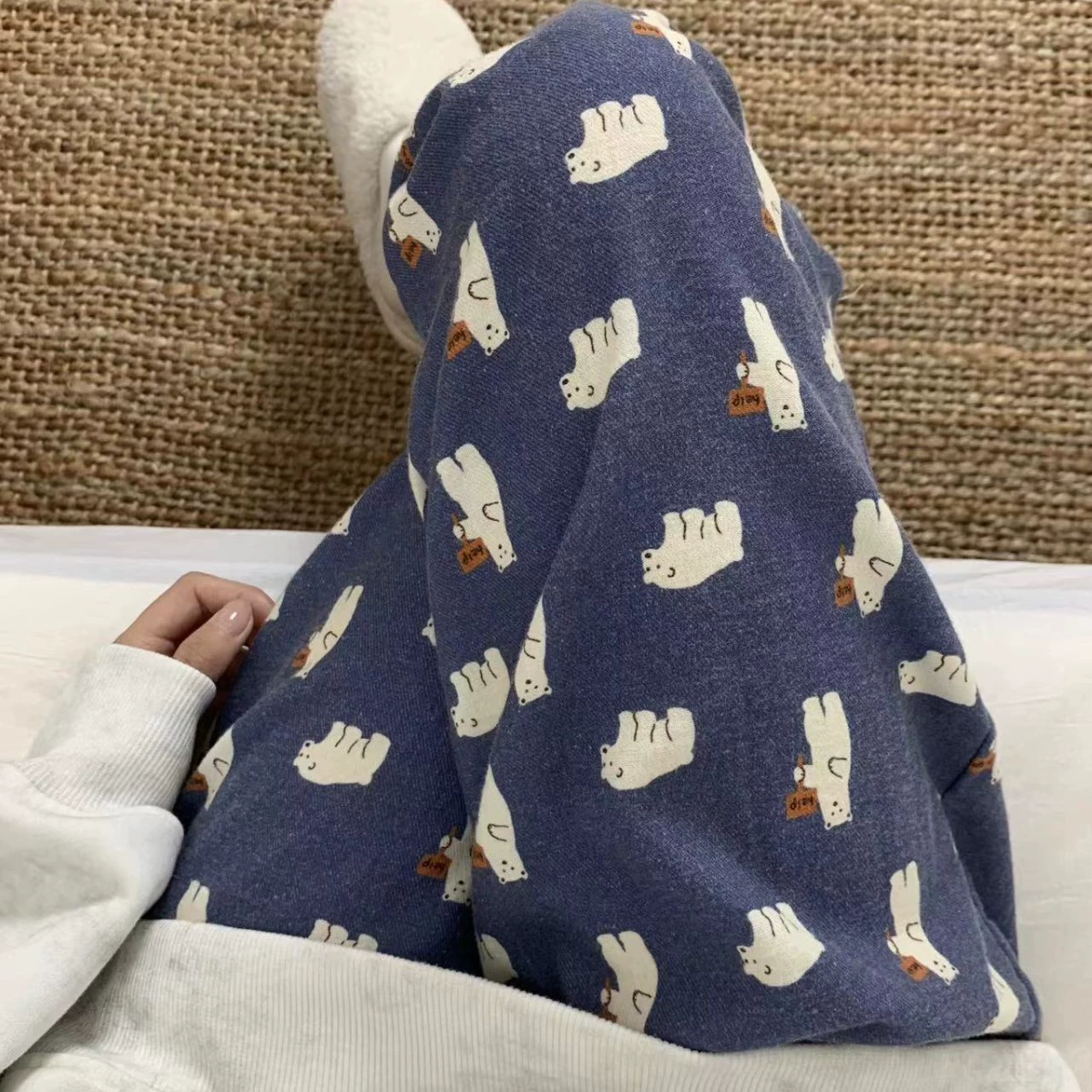 2024 новые женские хлопчатобумажные пижамы прямо свободная и удобная мультяшная принт шерстяные домашние штаны можно носить на улице