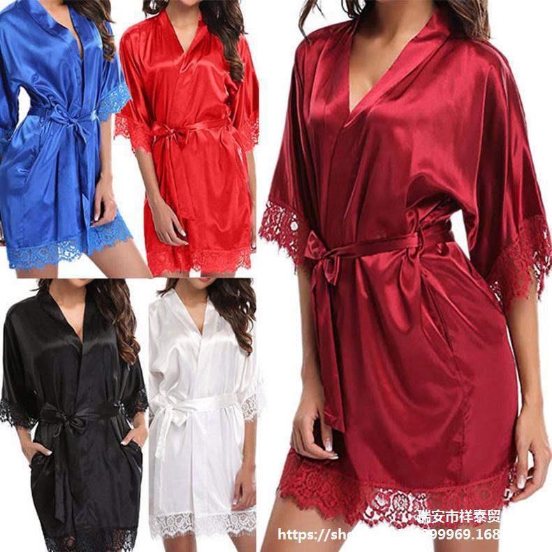 silk Women Sleepwear night wear Lingerie...