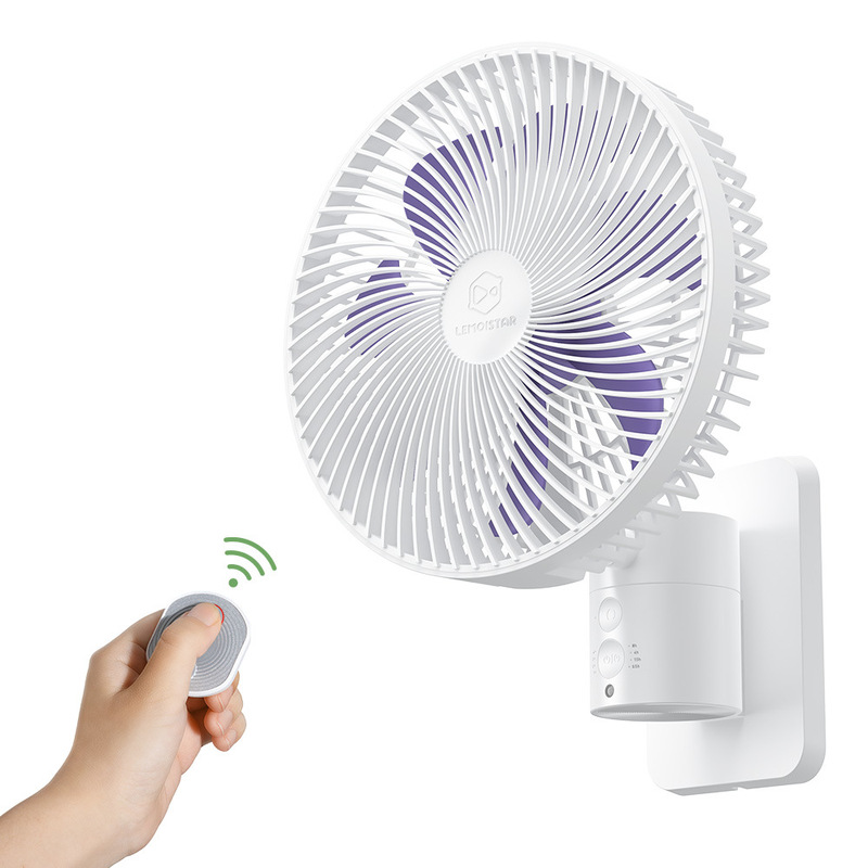 Ning Meng 8 inch non-perforated air circulation portable bathroom kitchen remote control can be timed wall-mounted fan