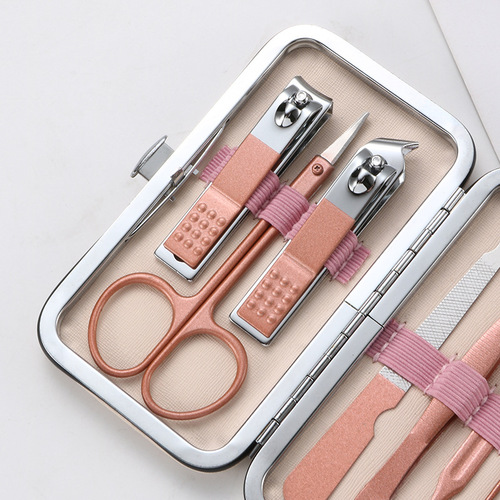 Pink Nail Art Kit Set Rose Gold Nail Scissors Set Women's Nail Beauty Tools Set Business Gift Wholesale