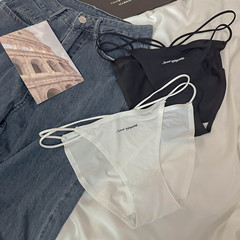 字母純色性感內褲女士純欲低腰透氣舒適純棉檔夏季薄款三角褲批發