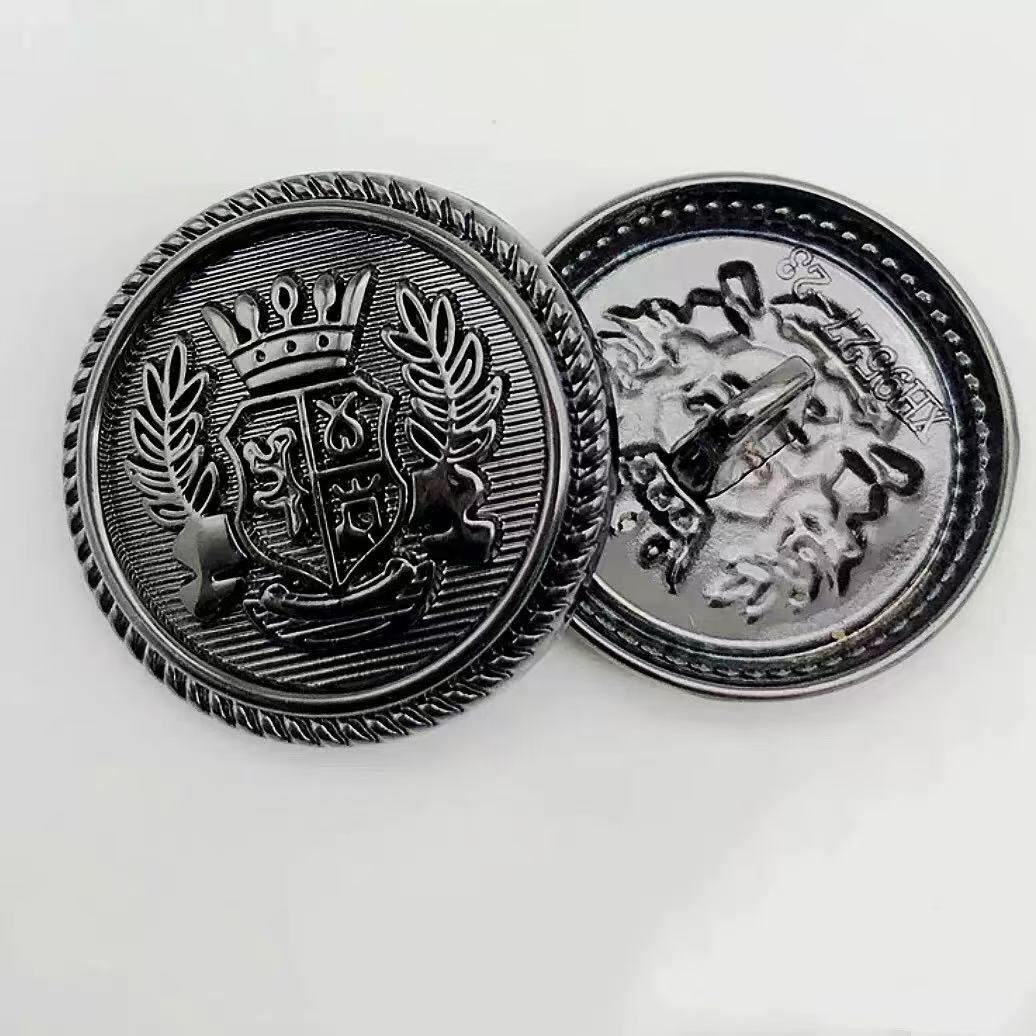 Retro estilo británico metal de trigo botón de corona dorado y plata botón de uniformes escolares uniformes chaqueta botón de decoración