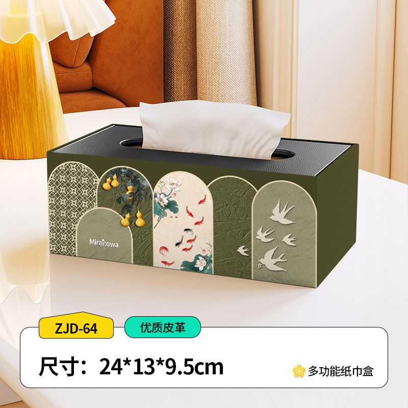 中世スタイルのティッシュボックス、ホームリビングルーム、コーヒーテーブル、レストラン、ライトラグジュアリー、ハイエンドのベッドルーム、多機能デスクトップストレージティッシュボックス|undefined