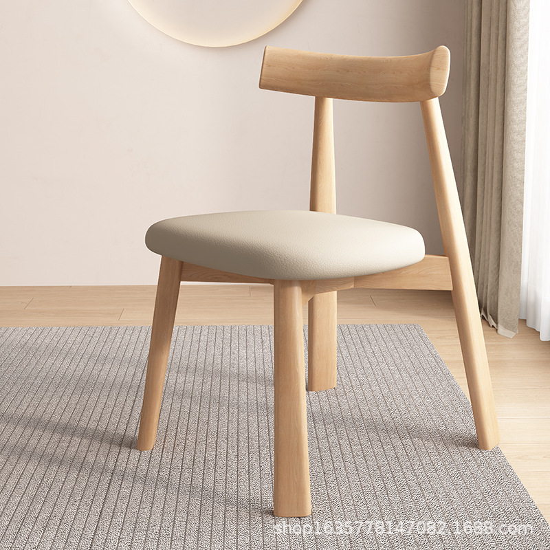 silla de comedor de madera maciza moderna simple, silla de respaldo de restaurante nórdico, estudio, mesa de comedor de hotel, taburetes, fábrica de origen