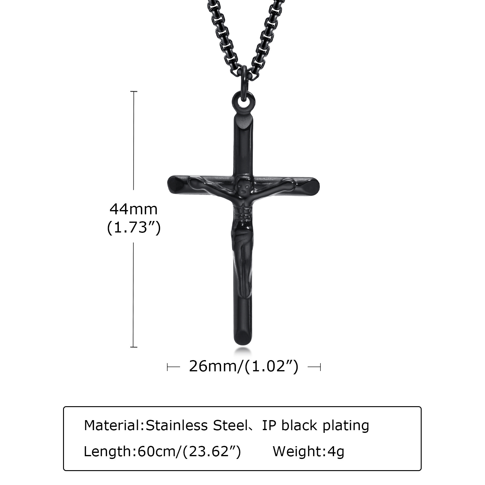 Cross Necklace Steel Color