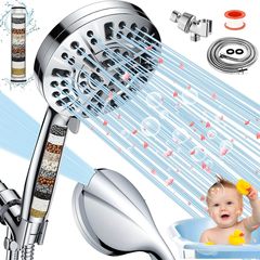 Amazon 北米高圧電気メッキハンドヘルドシャワー外国貿易浴室 10 機能シャワーヘッド背面スプレーガン水