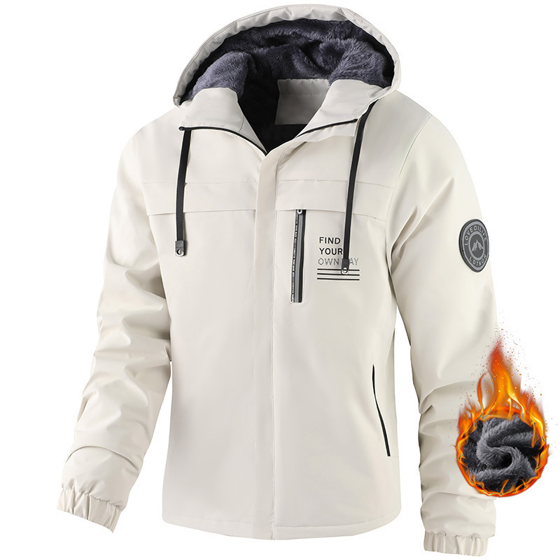 2026 Autumn/Winter New Men's Hooded Fleece-Lined Cotton Jacket, Windproof, Waterproof, Fleece-Lined Coat for Men, Cold-Resistant, Heat-Insulating, Fleece-Lined 2026 Autumn/Winter New Men's Hooded Fleece-Lined Cotton Jacket, Windproof, Waterproof, Fleece-Lined Coat for Men, Cold-Resistant, Heat-Insulating, Fleece-Lined