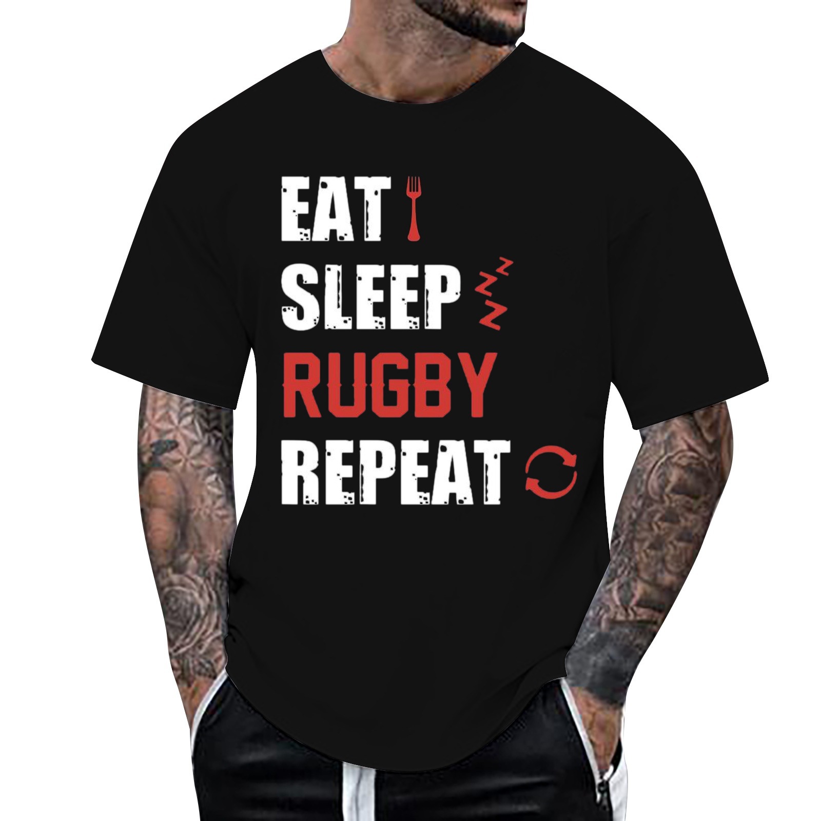 Koszulka męska do rugby z 2023 r., luźny sweter z krótkim rękawem_voghion.com