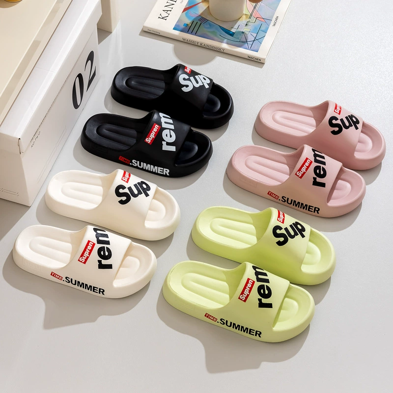 4.5CM топает на фекалии eva холодные тапочки женские новые летние мужские женщины с толстой подошвой дома купание в помещении противоскользящие