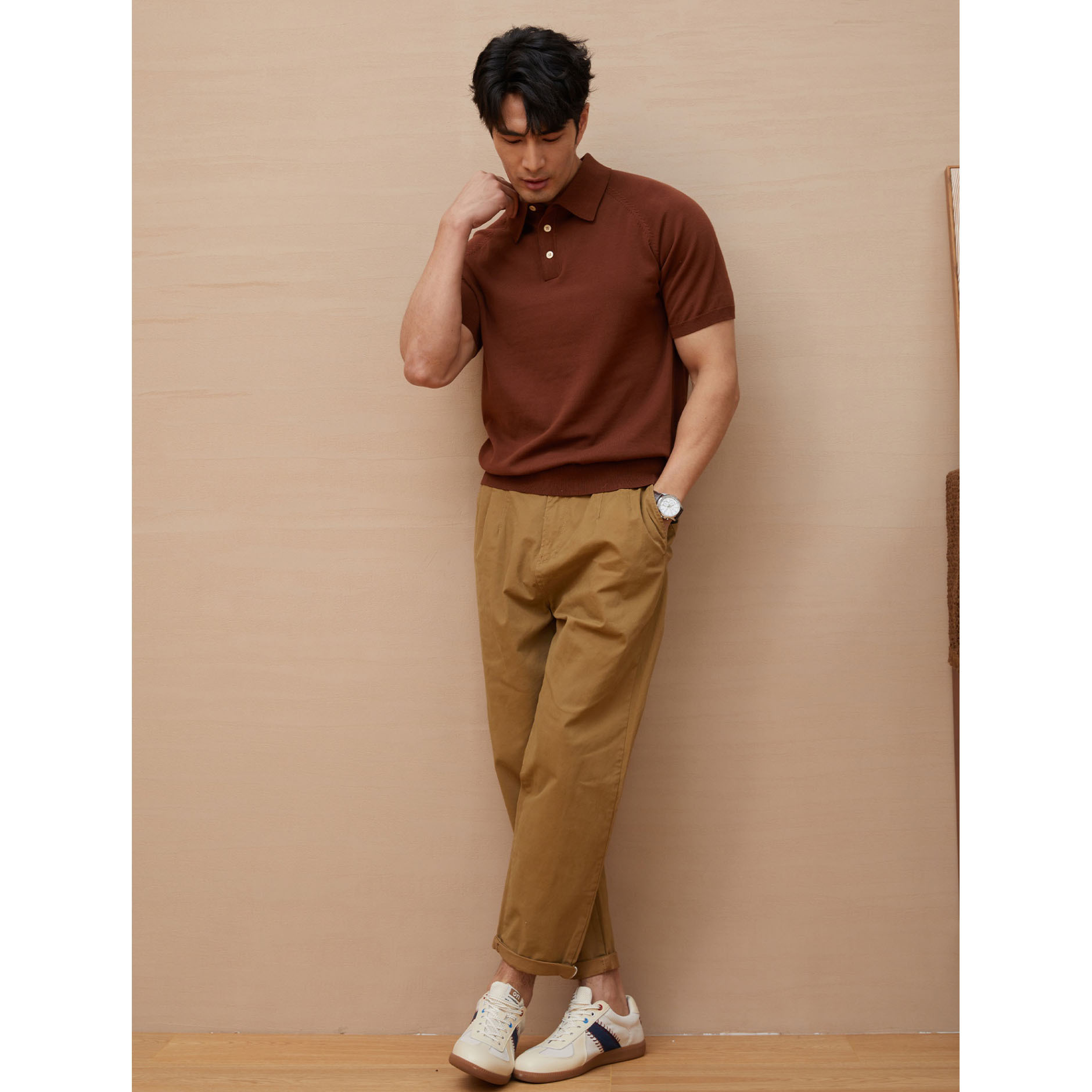 Verano nueva camiseta de punto con solapa camiseta de hielo de manga corta para hombres delgada polo comercial camiseta comercio exterior al por mayor transfronterizo