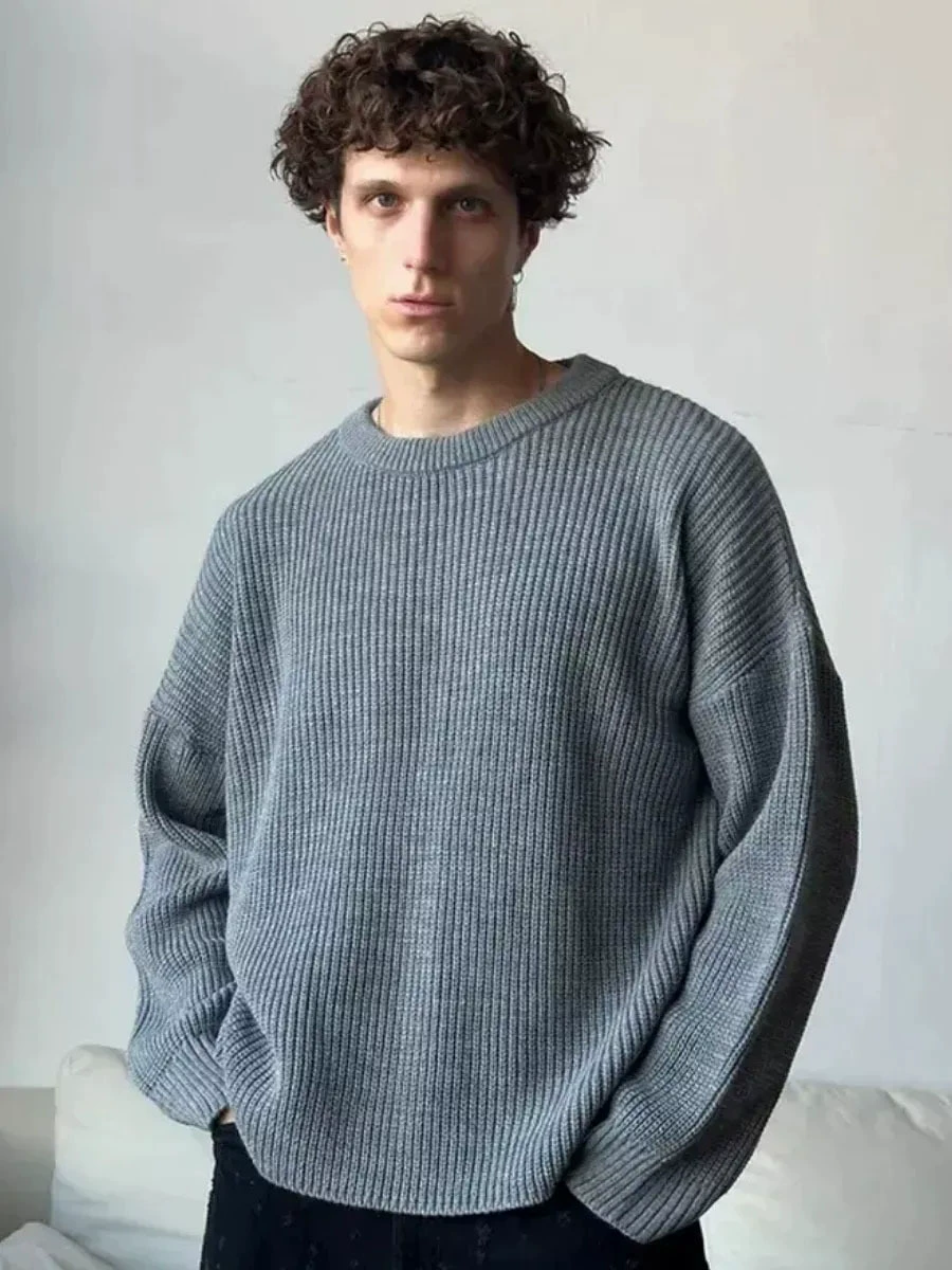 Свитер оверсайз вязаный crew neck loose knitted sweater для мужчин