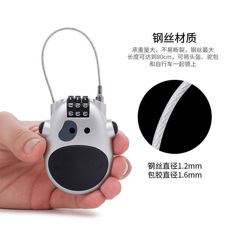Manufacturer's Anti-Theft Cow Lock, Helmet Lock, Password Lock, Bicycle Lock, Electric Vehicle Helmet Lock, Retractable Steel Cable Password Lock
