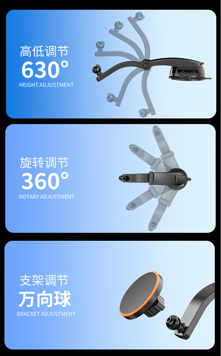N52 Strong Magnetic Car Mount for Magsafe, 360-Degree Rotating Car Navigation Phone Holder Wholesale