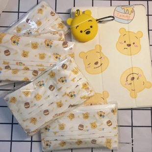 Winnie the bear cartoon mask high color value soft sister cute printing disposable protection small red book with independent