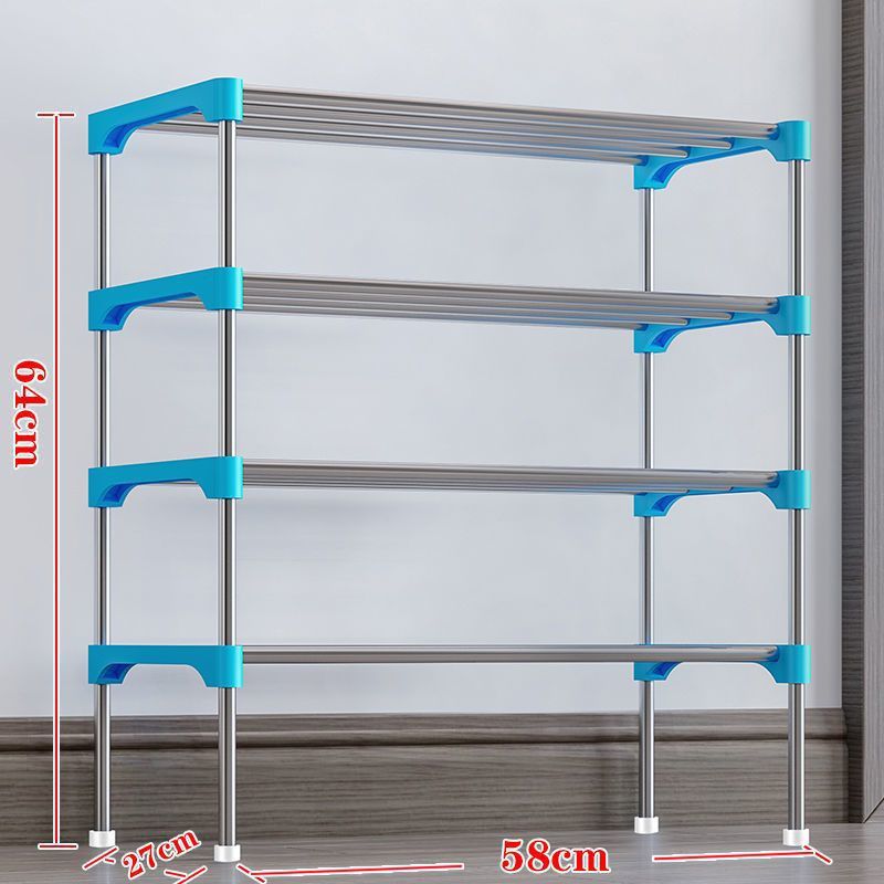 Estante de zapatos simple hogar dormitorio económico multicapa puerta de alquiler de almacenamiento espacio de ahorro de montaje estante de zapatos al por mayor