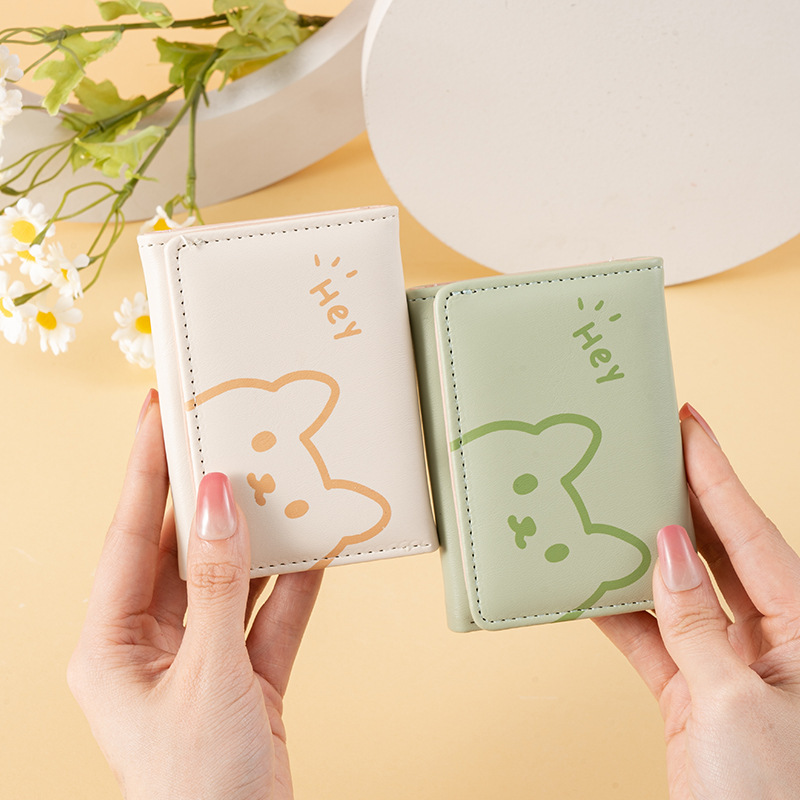 Ladies Wallet 2023 Korean Version New Cute Cartoon Tri-fold Coin Purse for Girls Students Printed Portable Wallet