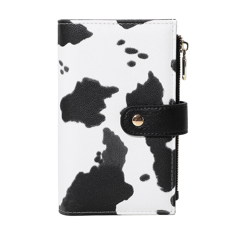 Pu transfronterizo tres carteras plegables bolsa de tarjetas en una cremallera bolsa de cambio bolsa de mano anti-magnética bolsa de mano RFID personalizada