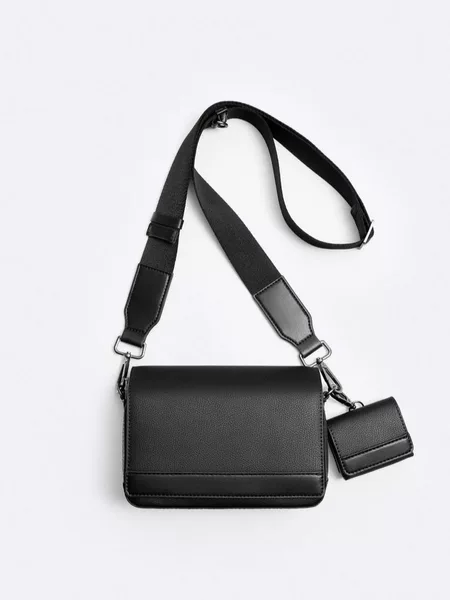 2025 Spring and Summer New Men's Bag Trendy Brand Men's Two-In-One Flip Crossbody Shoulder Bag Casual Versatile Small Square Bag for Men