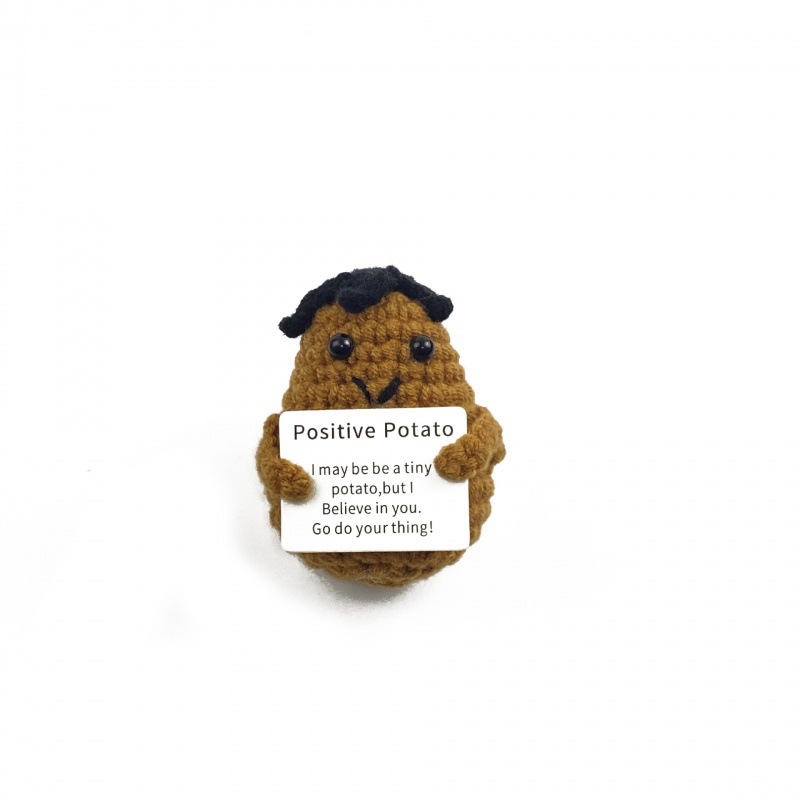 Amazon transfronterizo tejido a mano energía positiva Papa expresión bolsa emoción tarjeta vegetal muñeca coche decoración pequeña