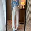 knitting Wide leg pants Autumn 2022 new pattern Paige Drape Casual pants Easy Show thin Straight trousers