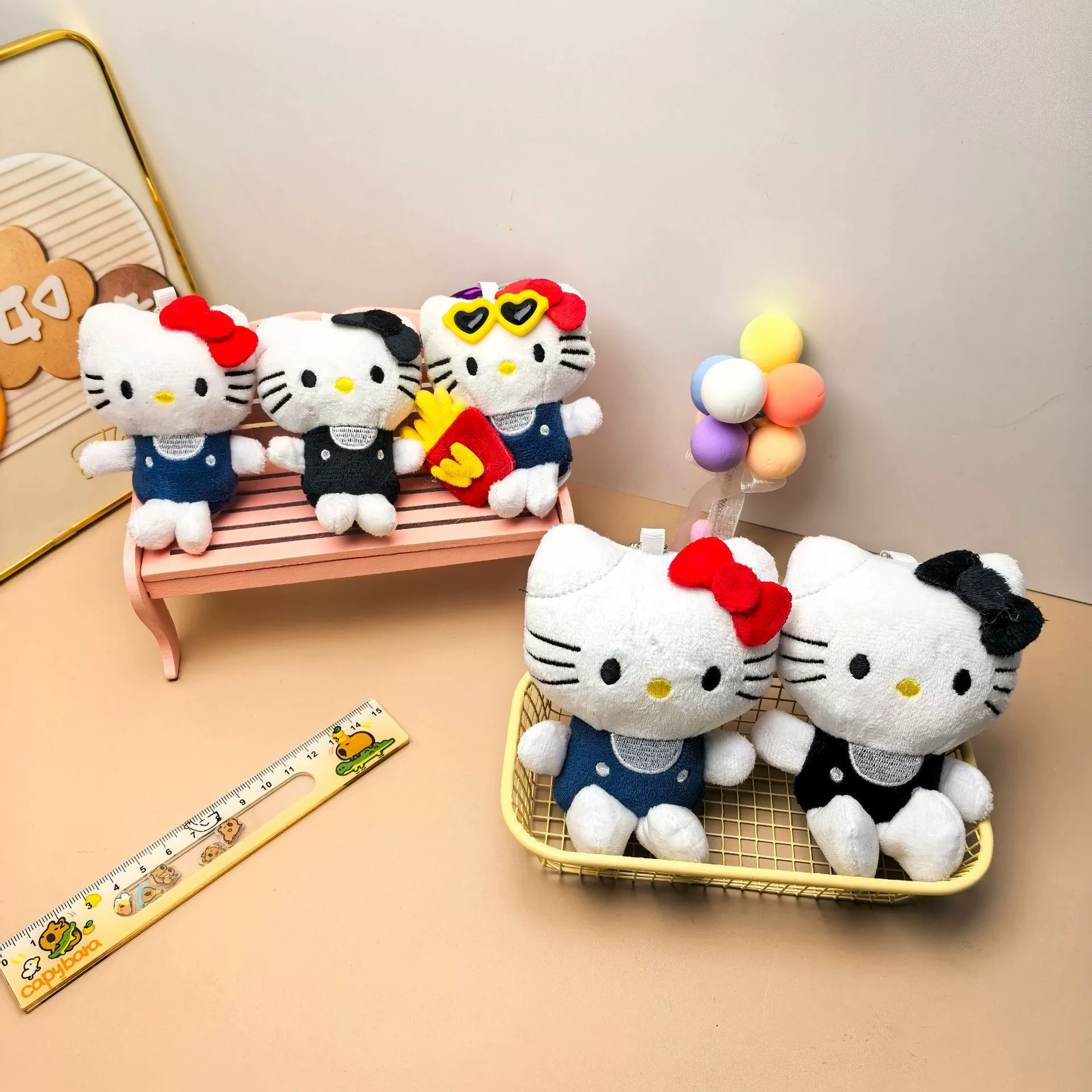 Плюшевая кукла, новый ремешок на запястье с леопардовым принтом KT, плюшевый брелок для кошки, сумка-подвеска, милый мультяшный кулон