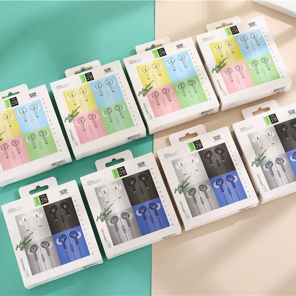 Наушники-вкладыши Macaron U28 в конфетных цветах, проводные с контролем на 3.5 мм