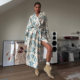 European and American Fashion Warm and Comfortable Ostrich Hair Printed Bathrobe Jacket Women's Loose Casual V-Neck Cardigan Top for Women