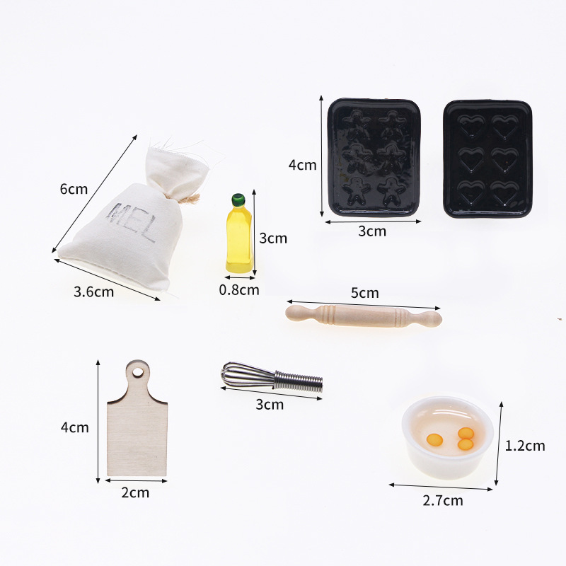 Casa de muñecas Dollhouse cocina hornear accesorios miniatura comida jugar escena mini modelo de bolsillo juguetes de cocina