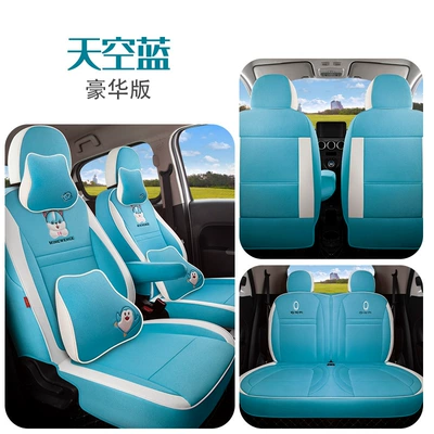 Modelə uyğun (Original) oturacaq örtükləri – all-inclusive linen decorative seat cover - luxury-edition-sky-blue-for-white-cat