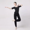 Black trousers, with short sleeve
