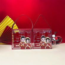 结婚喜糖盒子空盒古风pvc订婚糖果盒婚庆伴手礼回礼盒高级透明盒